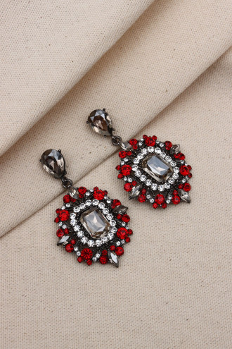 Büyük Boy Taşlı Abiye Küpe