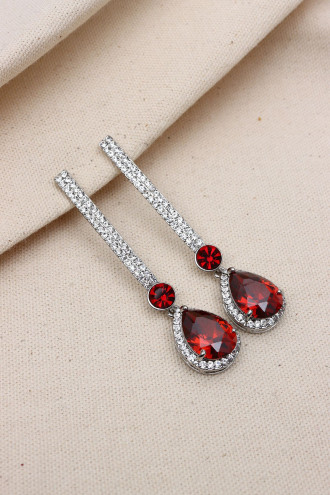 Damla Taşlı Süzme Abiye Küpe