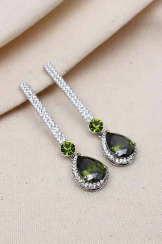 Damla Taşlı Süzme Abiye Küpe