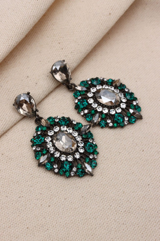 Büyük Boy Taşlı Abiye Küpe