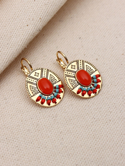 OVAL TAŞLI BONCUK DETAY KARARMAZ ETNİK KÜPE(VIP) OVAL TAŞLI BONCUK DETAY KARARMAZ ETNİK KÜPE(VIP)