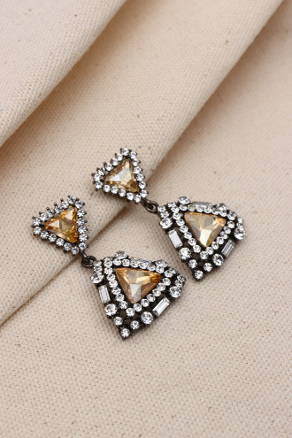 Taşlı Üçgen Abiye Küpe