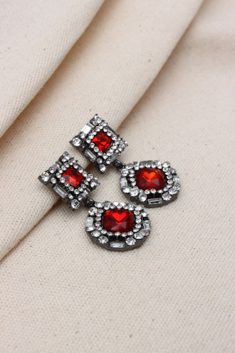 Kare Taşlı Abiye Küpe