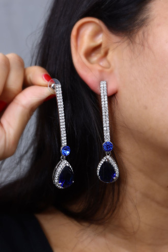 Damla Taşlı Süzme Abiye Küpe