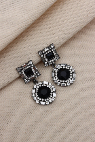 Kare Taşlı Abiye Küpe