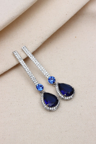 Damla Taşlı Süzme Abiye Küpe