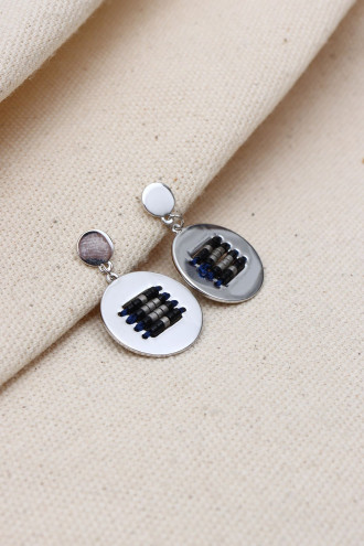 YUVARLAK KUM BONCUKLU KARARMAZ ETNİK KÜPE(VIP)