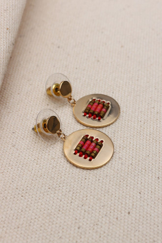 YUVARLAK KUM BONCUKLU KARARMAZ ETNİK KÜPE(VIP)