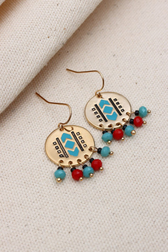 YUVARLAK BONCUKLU SALLANTILI KARARMAZ ETNİK KÜPE(VIP)