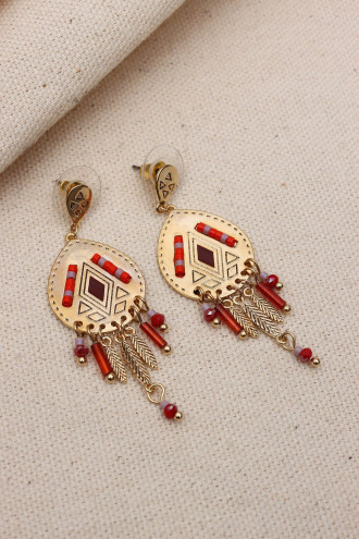 OVAL KUM BONCUKLU SALLANTILI KARARMAZ ETNİK KÜPE(VIP)