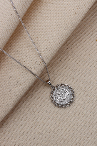 ALLAH YAZILI YUVARLAK KARARMAZ SILVER KOLYE ALLAH YAZILI YUVARLAK KARARMAZ SILVER KOLYE