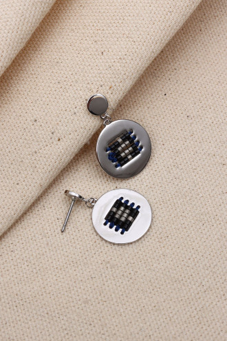 YUVARLAK KUM BONCUKLU KARARMAZ ETNİK KÜPE(VIP)