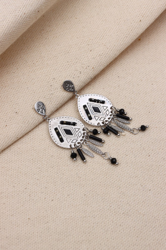 OVAL KUM BONCUKLU SALLANTILI KARARMAZ ETNİK KÜPE(VIP)