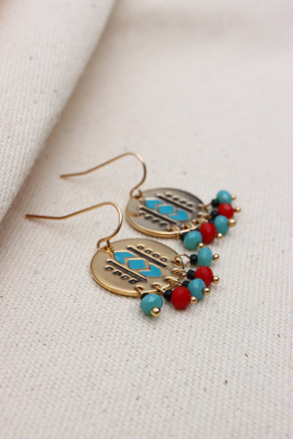 YUVARLAK BONCUKLU SALLANTILI KARARMAZ ETNİK KÜPE(VIP)