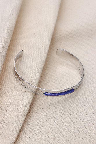 TEK SIRA KUM BONCUKLU KARARMAZ ÇELİK BİLEKLİK