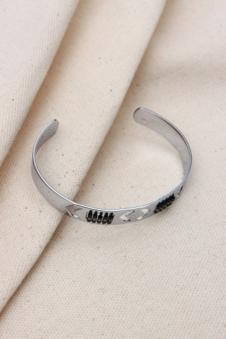 KUM BONCUKLU KARARMAZ ÇELİK BİLEKLİK