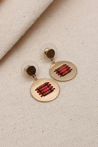 YUVARLAK KUM BONCUKLU KARARMAZ ETNİK KÜPE(VIP)