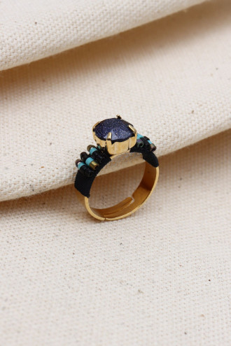 AYARLANABİLİR TAŞLI İP DETAY OTANTİK YÜZÜK