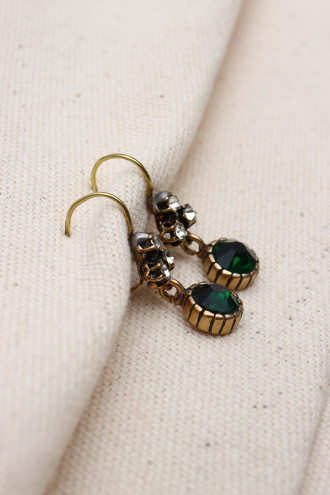 Yuvarlak Taşlı Otantik Küpe