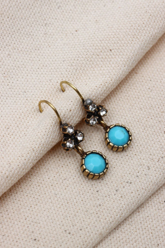 Yuvarlak Taşlı Otantik Küpe Yuvarlak Taşlı Otantik Küpe