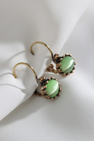 Yeşil Taşlı Otantik Küpe