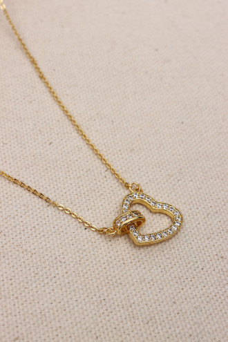 Kalp Figürlü Gold Renk Vip Kolye Kalp Figürlü Gold Renk Vip Kolye