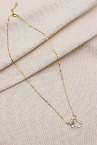 Kalp Figürlü Gold Renk Vip Kolye