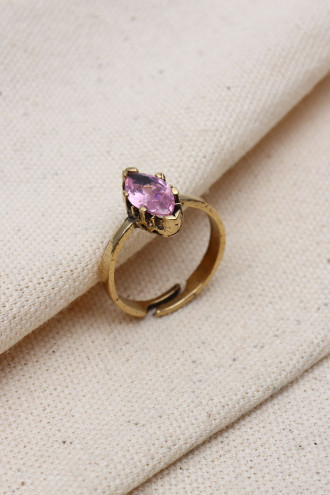 Mekik Taşlı Gold Renk Ayarlamalı Otantik Yüzük Mekik Taşlı Gold Renk Ayarlamalı Otantik Yüzük