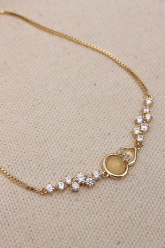 Zircon Taşlı Gold Renk Vip Bileklik