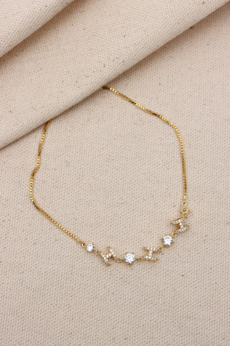 Zircon Taşlı Gold Renk Vip Küpe