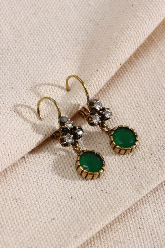 Yuvarlak Taşlı Otantik Küpe