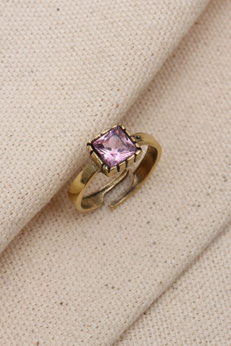 KARE TAŞLI YÜZÜK-KÜPE OTANTİK SET