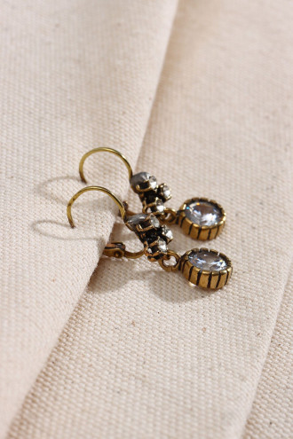 Yuvarlak Taşlı Otantik Küpe