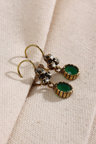 Yuvarlak Taşlı Otantik Küpe