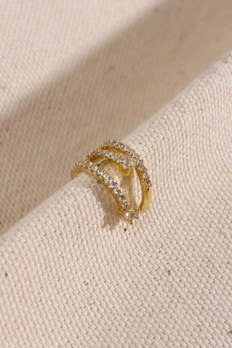 3 Şeritli Gold Renk Kıkırdak Küpe 3 Şeritli Gold Renk Kıkırdak Küpe