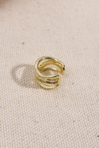 Trapez Taşlı Gold Renk Kıkırdak Küpe Trapez Taşlı Gold Renk Kıkırdak Küpe