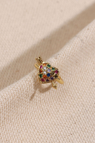 Renkli Taşlı Kalp Figür Kıkırdak Küpe Renkli Taşlı Kalp Figür Kıkırdak Küpe