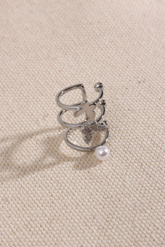 3'lü Kelebek Figürlü Gümüş Renk Kıkırdak Küpe 3'lü Kelebek Figürlü Gümüş Renk Kıkırdak Küpe