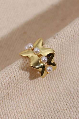 İnci Detaylı Gold Renk Kıkırdak Küpe