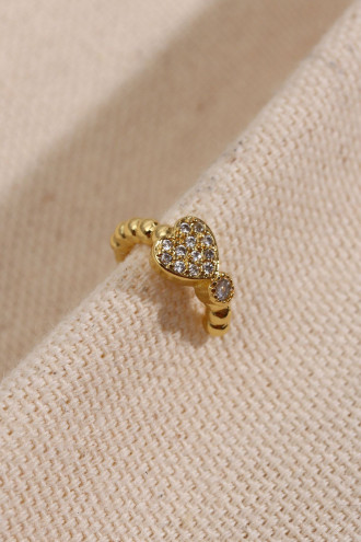 Kalp Figür Gold Renk Kıkırdak Küpe