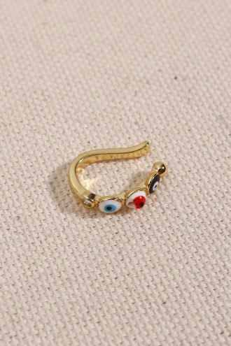 Nazar Boncuklu Gold Renk Kıkırdak Küpe Nazar Boncuklu Gold Renk Kıkırdak Küpe