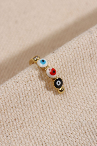 Nazar Boncuklu Gold Renk Kıkırdak Küpe