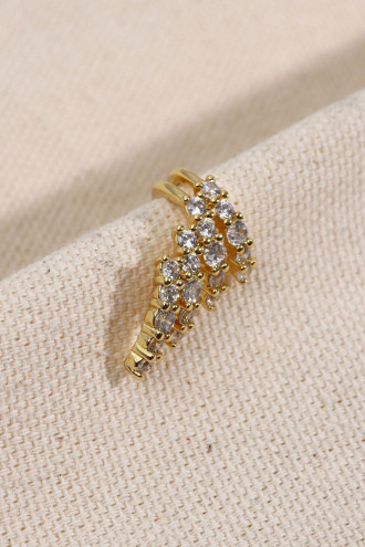 Zircon Taşlı Gold Renk Kıkırdak Küpe