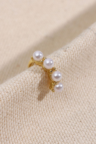 İncili Tek Sıra Gold Renk Kıkırdak Küpe