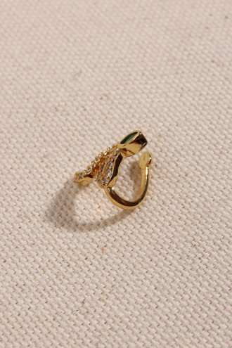 Yılan Figürlü Gold Renk Kıkırdak Küpe Yılan Figürlü Gold Renk Kıkırdak Küpe