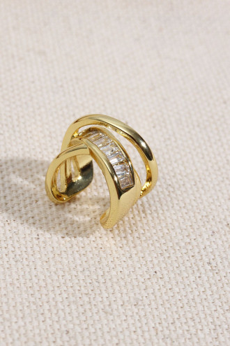 Şerit Trapez Taşlı Gold Renk Kıkırdak Küpe Şerit Trapez Taşlı Gold Renk Kıkırdak Küpe