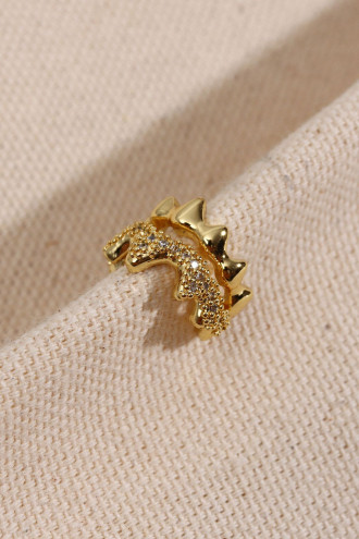 Gold Renk 2 Şeritli Kıkırdak Küpe