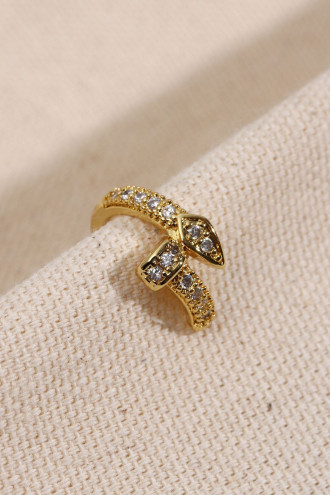 Çivi Model Gold Renk Taşlı Kıkırdak Küpe