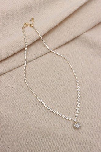 Kalp Uçlu Gold Renk Su Yolu Kolye