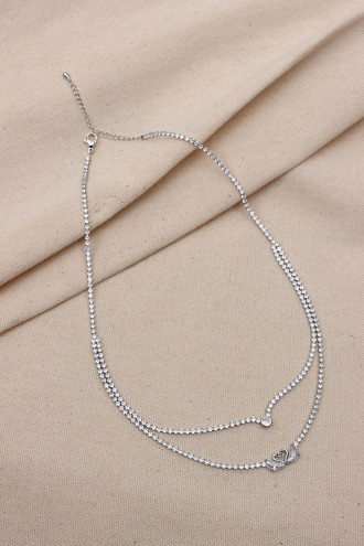 Kuğu Uçlu Gümüş Renk Su Yolu Kolye